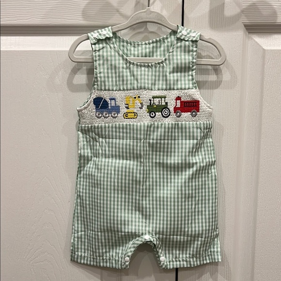 Construction and Emergency Vehicle Smocked Jon Jon - Picture 1 of 7